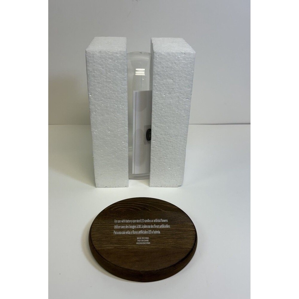 Glass Dome Display W/ Wooden Base 7” X 4” Bell Jar NEW